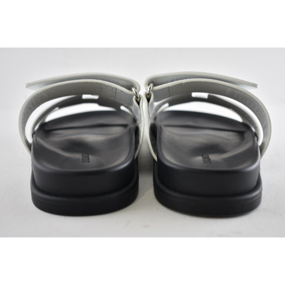 Hermes Chypre Sandal Black White Calfskin Leather H Logo Slide Slip On Flat 41.5 - Picture 11 of 11